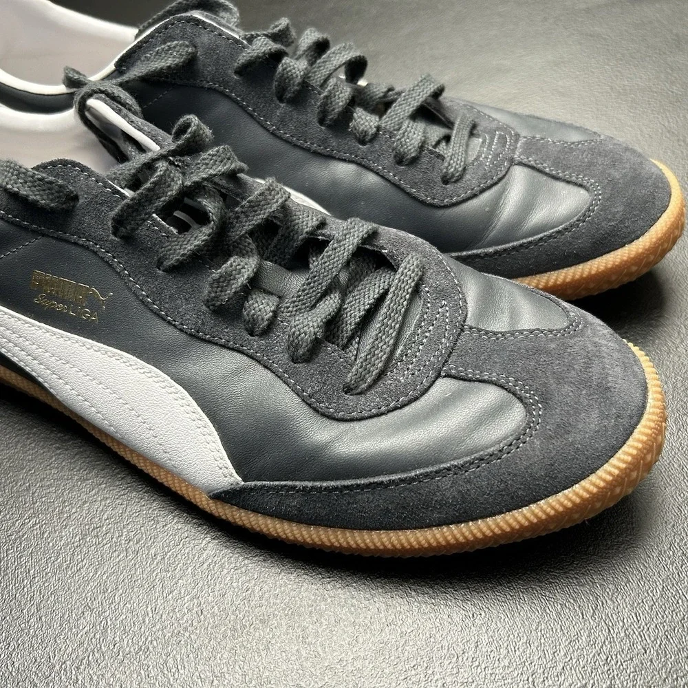 PUMA Super Liga OG Retro Black White Gum Mens Size 14 Suede & Leather Sneakers